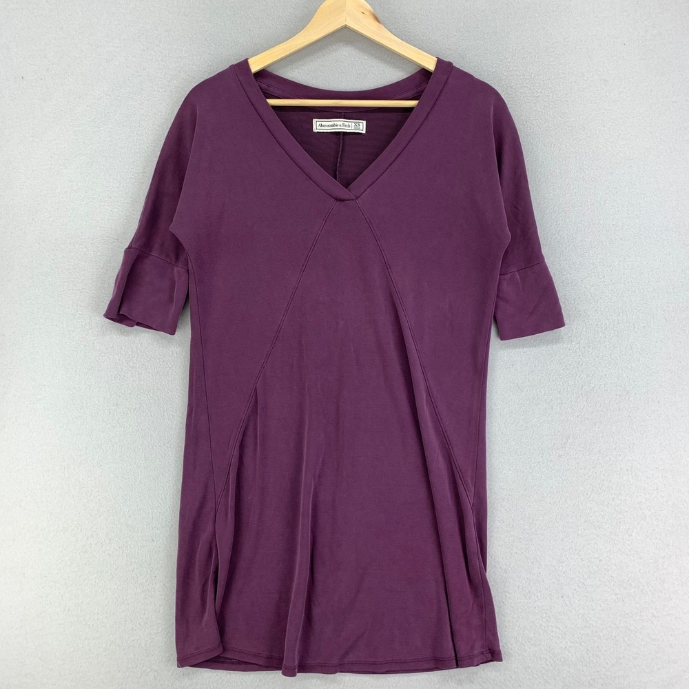 Abercrombie & Fitch T-Shirt‎ Dress Womens XS Purple Pink Short Cotton